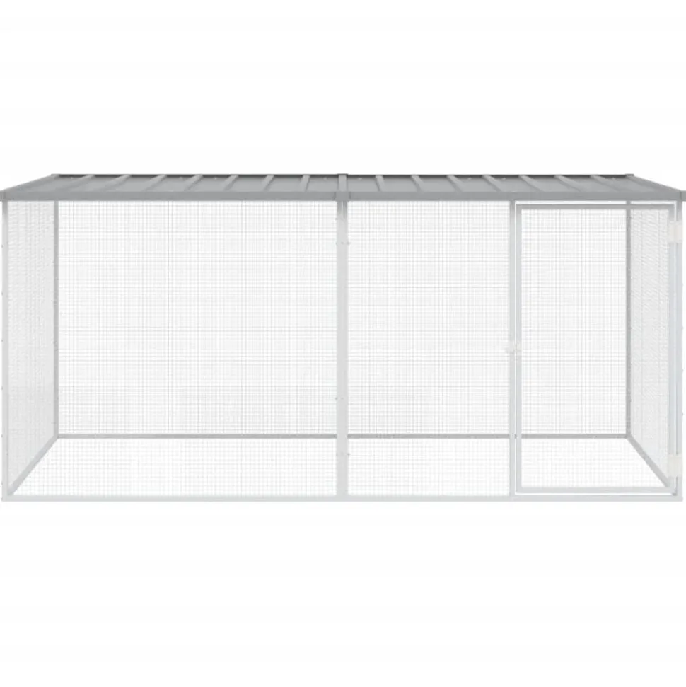 vidaXL Kippenhok met dak lichtgrijs 203x98x90 cm gegalvaniseerd staal