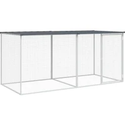 vidaXL Kippenhok met dak antraciet 203x98x90 cm gegalvaniseerd staal