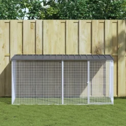 vidaXL Kippenhok met dak antraciet 203x98x90 cm gegalvaniseerd staal