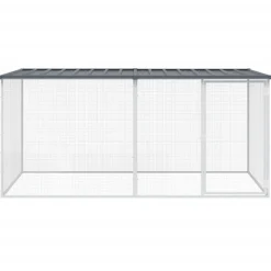 vidaXL Kippenhok met dak antraciet 203x98x90 cm gegalvaniseerd staal