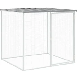vidaXL Kippenhok met dak 103x98x90 cm gegalvaniseerd staal lichtgrijs