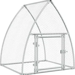 vidaXL Kippenhok 100x105x120 cm gegalvaniseerd staal zilverkleurig