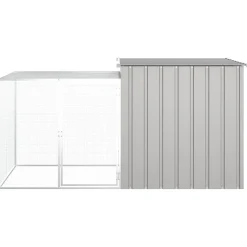 vidaXL Kippenhok 200x91x100 cm gegalvaniseerd staal grijs
