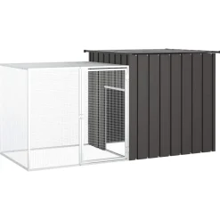 vidaXL Kippenhok 200x91x100 cm gegalvaniseerd staal antracietkleurig