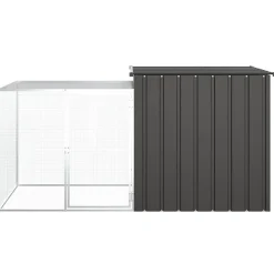 vidaXL Kippenhok 200x91x100 cm gegalvaniseerd staal antracietkleurig