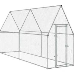 vidaXL Kippenhok 100x100x190 cm gegalvaniseerd staal zilverkleurig
