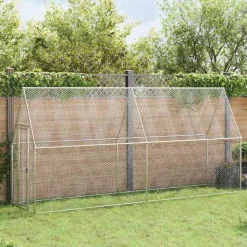 vidaXL Kippenhok 100x100x190 cm gegalvaniseerd staal zilverkleurig