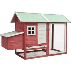 vidaXL Kippenhok 170x81x110 cm massief grenen- en vurenhout rood