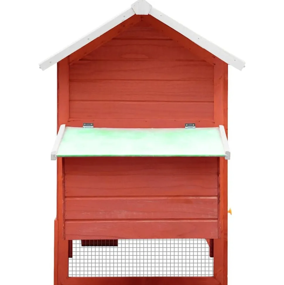 vidaXL Kippenhok 170x81x110 cm massief grenen- en vurenhout rood