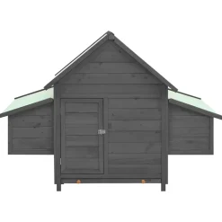 vidaXL Kippenhok 150x96x110 cm massief vurenhout grijs en wit