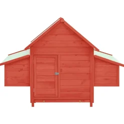 vidaXL Kippenhok 150x96x110 cm massief vurenhout rood en wit