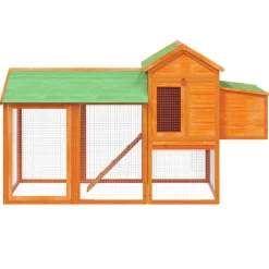 vidaXL Kippenhok 193x65x117 cm massief grenenhout bruin