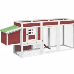 vidaXL Kippenhok 204x50x84 cm massief grenenhout mokkakleurig