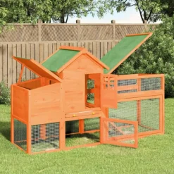 vidaXL Kippenhok 186,5x58,5x113 cm massief grenenhout bruin