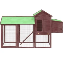 vidaXL Kippenhok 193x65x117 cm massief grenenhout mokkakleurig