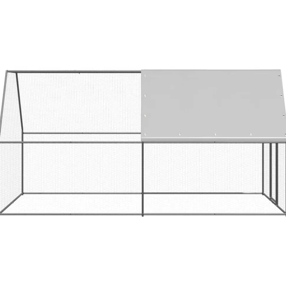 vidaXL Kippenhok 2x4x2 m gegalvaniseerd staal