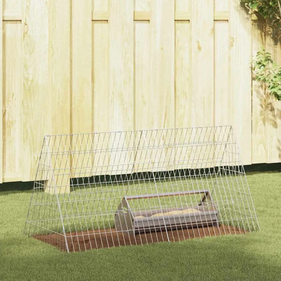 vidaXL Kippenhok Zilver 110 x 55 x 55 cm Gegalvaniseerd staal