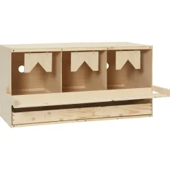 vidaXL Kippenlegkast 3 compartimenten 72x33x38 cm massief grenenhout