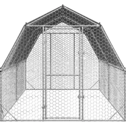 vidaXL Kippenren met dak 2,5x4x2,25 m gegalvaniseerd staal