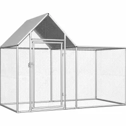 vidaXL Kippenren 2x1x1,5 m gegalvaniseerd staal