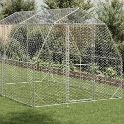 vidaXL Kippenren 2,5x4x2,25 m gegalvaniseerd staal