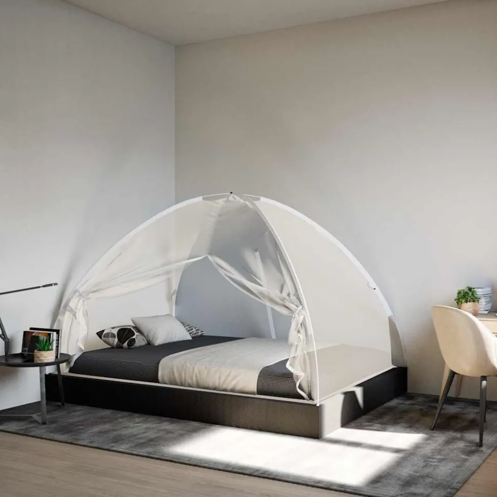 vidaXL Klamboe met deuren Mongolia 220 gaas 200x120x130 cm wit