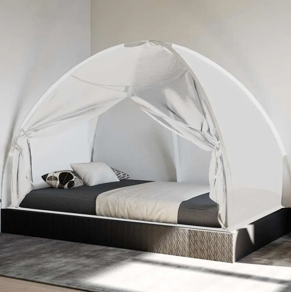 vidaXL Klamboe met deuren Mongolia 220 gaas 200x120x130 cm wit