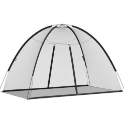 vidaXL Klamboe met deuren Mongolia 220 gaas 200x120x130 cm zwart