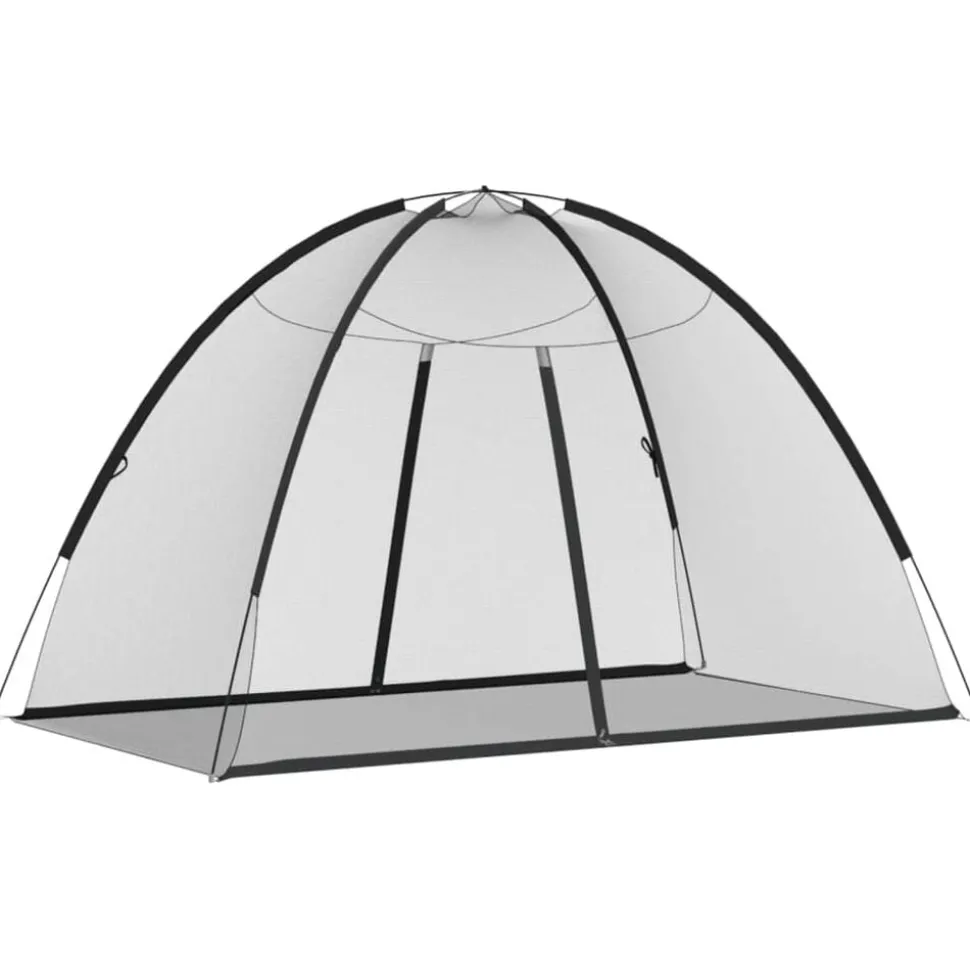vidaXL Klamboe met deuren Mongolia 220 gaas 200x120x130 cm zwart