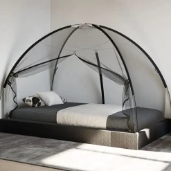 vidaXL Klamboe met deuren Mongolia 220 gaas 200x120x130 cm zwart