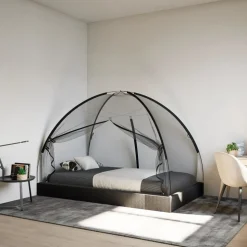 vidaXL Klamboe met deuren Mongolia 220 gaas 200x120x130 cm zwart
