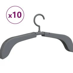 vidaXL Kledinghanger uittrekbaar 10 st grijs