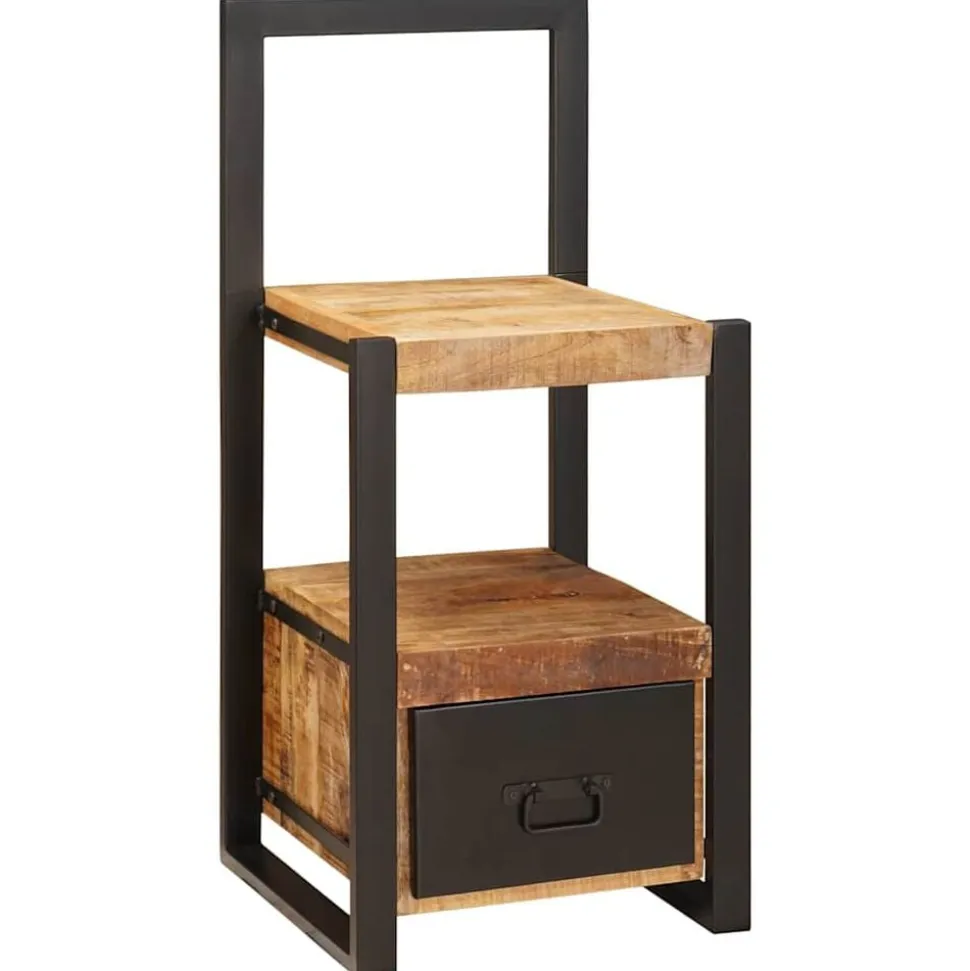 vidaXL Kledinghouder met lade Bruin 40 x 40 x 90 cm Massief Mango Hout