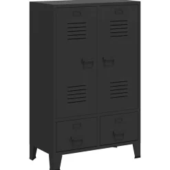 vidaXL Kledingkast industriële stijl 67x35x107 cm metaal zwart