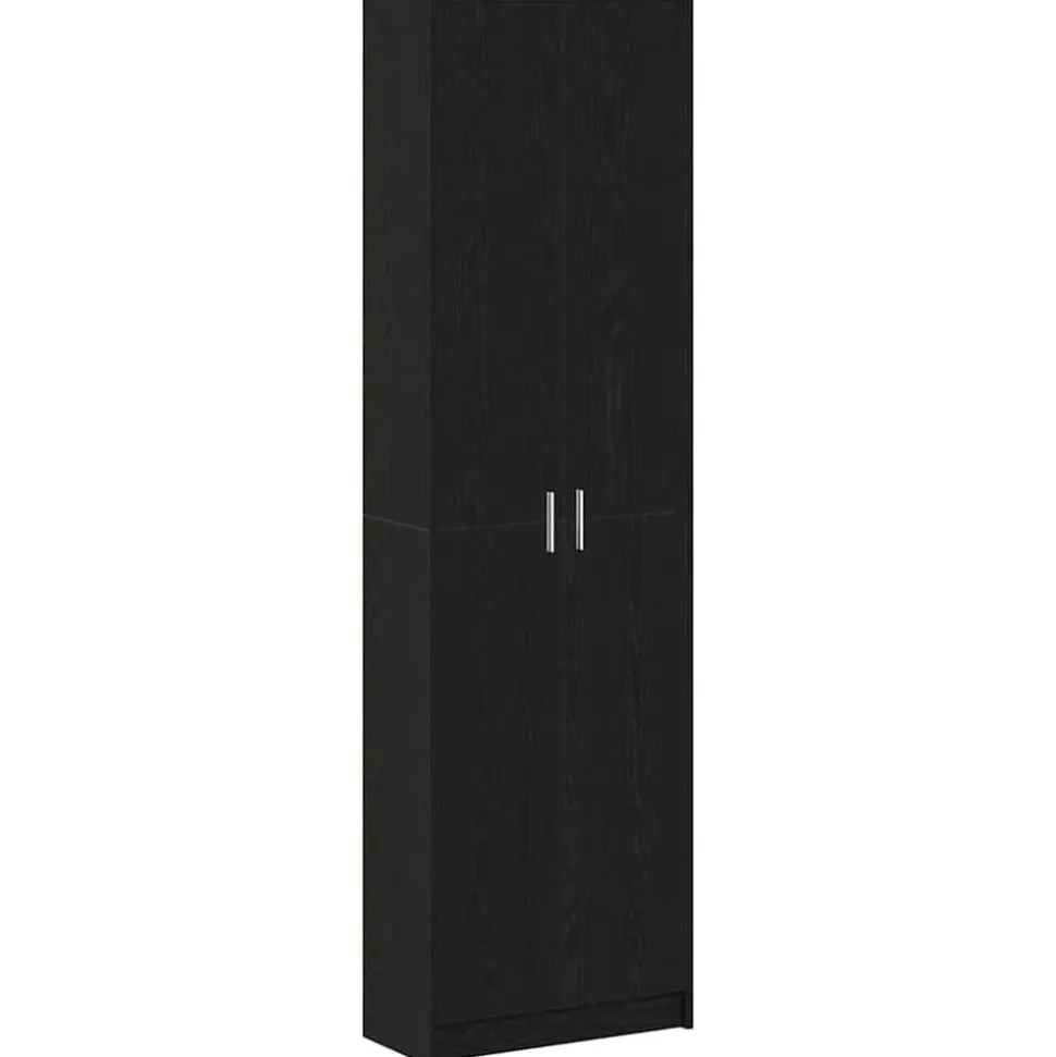 vidaXL Kledingkast met plank Zwart Eiken 55 x 25 x 189 cm Bewerkt hout