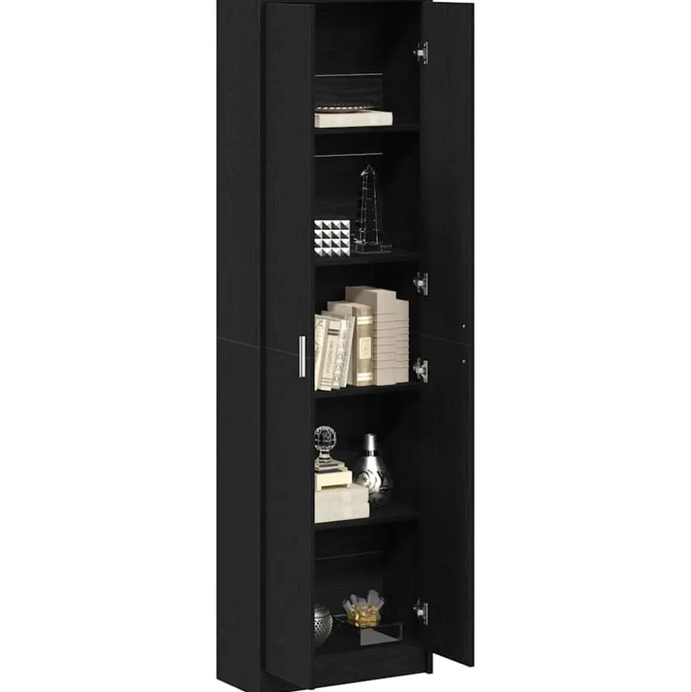 vidaXL Kledingkast met plank Zwart Eiken 55 x 25 x 189 cm Bewerkt hout
