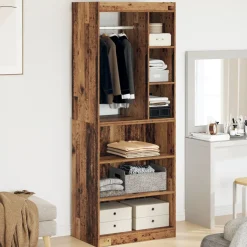 vidaXL Kledingkast met plank met opslag Oudhout 77 x 48 x 102 cm