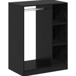 vidaXL Kledingkast met plank met opslag Zwart Eiken 77 x 48 x 102 cm