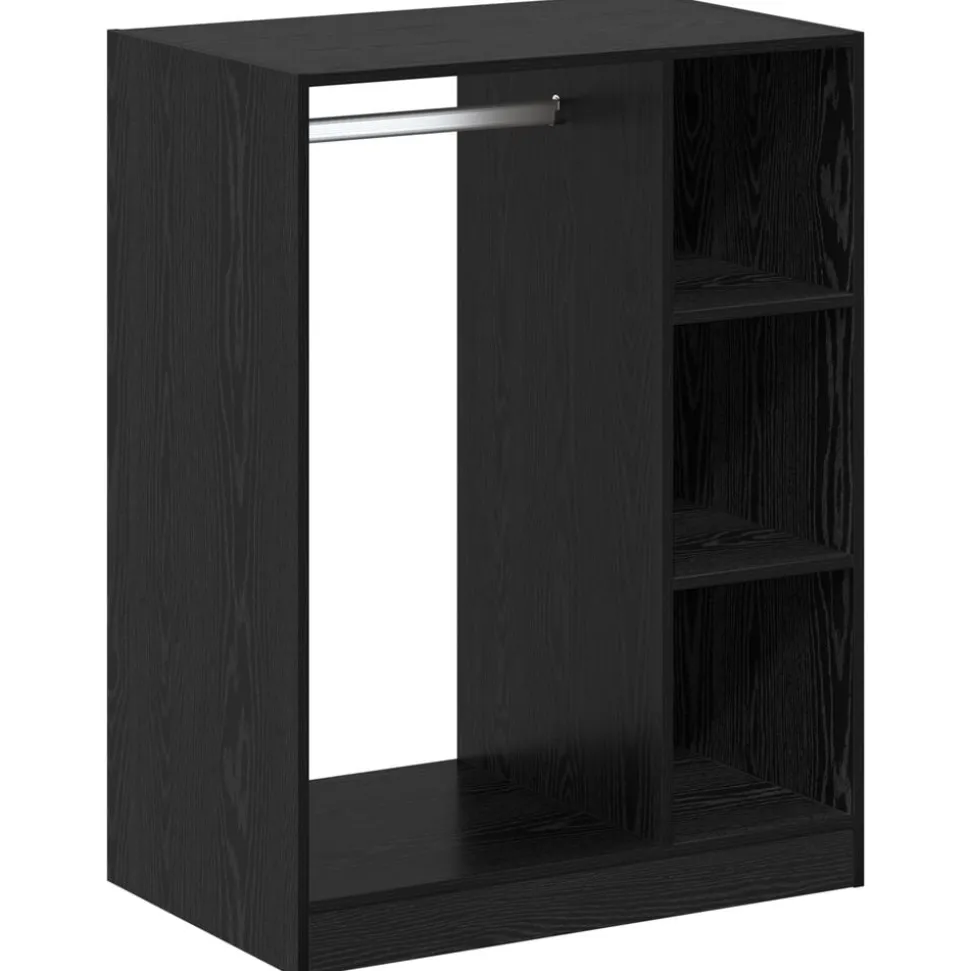 vidaXL Kledingkast met plank met opslag Zwart Eiken 77 x 48 x 102 cm