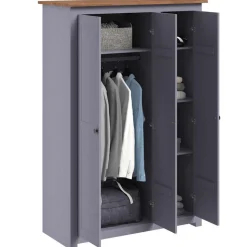 vidaXL Kledingkast Panama Range 118x50x171,5 cm grenenhout grijs