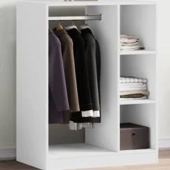 vidaXL Kledingkast 77x48x102 cm bewerkt hout wit