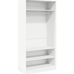 vidaXL Kledingkast 100x50x200 cm bewerkt hout wit