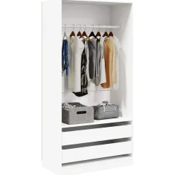 vidaXL Kledingkast 100x50x200 cm bewerkt hout wit