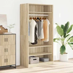 vidaXL Kledingkast 100x50x200 cm bewerkt hout sonoma eikenkleurig