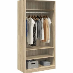 vidaXL Kledingkast 100x50x200 cm bewerkt hout sonoma eikenkleurig