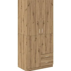 vidaXL Kledingkast 80x52x180 cm bewerkt hout artisanaal eikenkleurig