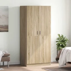 vidaXL Kledingkast 80x52x180 cm bewerkt hout sonoma eikenkleurig