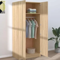 vidaXL Kledingkast 80x52x180 cm bewerkt hout sonoma eikenkleurig