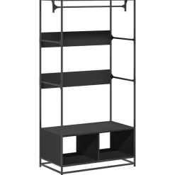 vidaXL Kledingkast 90x50x180 cm bewerkt hout zwart