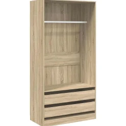 vidaXL Kledingkast 100x50x200 cm bewerkt hout sonoma eikenkleurig